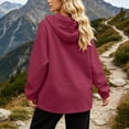 thumbnail image 4 of SEMPAI Windbreaker Jacket Women Waterproof Long Sleeve Zip Hooded Jacket Multi Pockets Outdoor Hiking Jacket Loose Winter Mountaineering Casual Outerwear Hot Pink XXXL, 4 of 6
