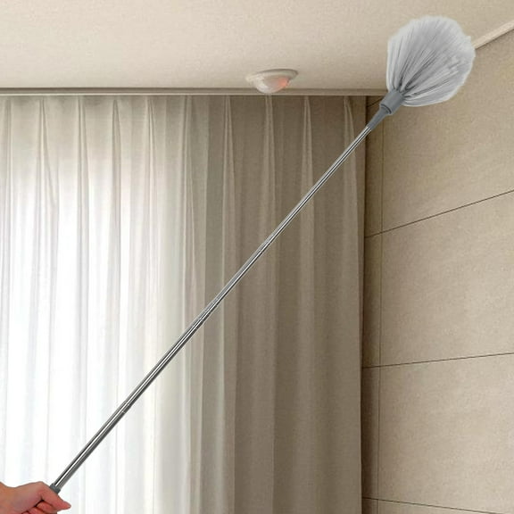 Soimiss Lightweight Telescopic Duster with Bristle Brush Head for Outdoor and Indoor Cleaning