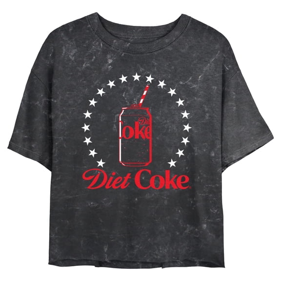 Juniors Coca Cola Diet Can Stars Stamp T Shirt