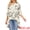 Apricot, variant on DARING DIVA Women's High Low Floral 3/4 Sleeve V Neck Asymmetrical Blouse S White