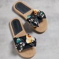 thumbnail image 6 of FAKKDUK Slippers For Women Indoor And Outdoor Women's Espadrille Sandal Womens Straw Woven Slippers Flat Shoes Bottom Comfortable Sandals Ladies Platform Trendy Sandal Slides, 6&Black, 6 of 8