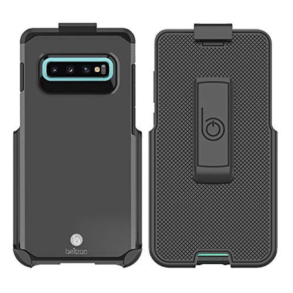 BELTRON Case with Belt Clip Comptible with Samsung Galaxy S10 Plus G975, Slim Full Protection Heavy Duty & Rotating Belt Clip Holster with Built in Kickstand Gunmetal Grey