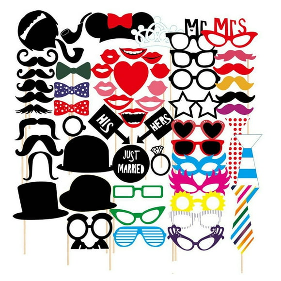 NETSENG Photo Booth Props 58 Pieces
