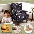 thumbnail image 4 of Pzuqiu Halloween 2 Piece Wingback Chair Slipcover Stretchy Recliner Cover Halloween Recliner Cover Soft Fabric,Water Resistant,Dustproof,Machine Washable,Non-slip Bottom,for Holiday Home Decor, 4 of 7