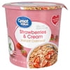 Great Value Strawberries & Cream Flavored Instant Oatmeal Cup, 1.51 oz
