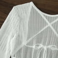 thumbnail image 6 of Umfun Chic Three-Piece Mesh Sheer Cover-Up Bikini Set with Gold Ring Cutout - Long Sleeve Beachwear for Vacation & Poolside Fashion, 6 of 9