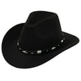 thumbnail image 3 of ZHOGXU Stylish Unisex Cowboy Hat With Buckle Belt For Concerts Outdoor Events And Party Wear Elegant Fashion Caps Black One Size, 3 of 4