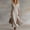Khaki, variant on Women's Linen-Blend Maxi Dress, V-Neck Long Sleeve with Button Detail & Side Slit, Casual Summer Flowy Dress Red S