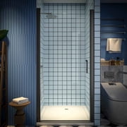 Shower Glass Doors – 36-38 Black Pivot Semi-Frameless | Classy