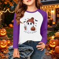thumbnail image 4 of Abcomgle Halloween Shirts for Girls 5t Spooky Ghost Drinking Coffee T-Shirts for Kid Girls Crewneck Raglan Long Sleeve Shirts for Kids Girls Fall Funny Scary Tee Top Girls, 4 of 6