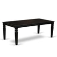 thumbnail image 3 of East West Furniture LGDA5-BLK-13 5 Piece Dining Table Set Contains a Rectangle Wooden Table with Butterfly Leaf and 4 Upholstered Chairs, 42x84 Inch, Black, 3 of 13