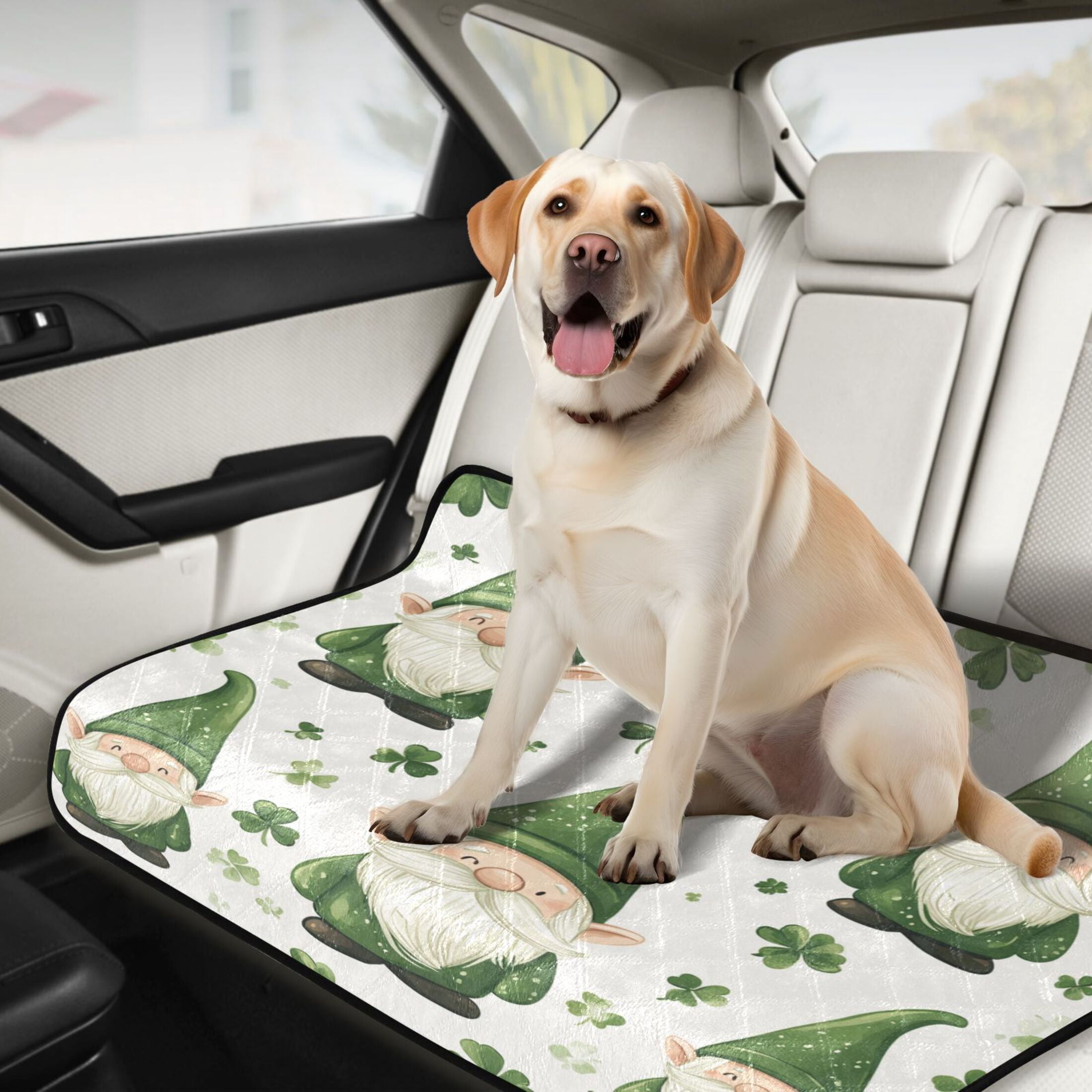 Qxltty Pattern Of Dwarf in Green Hat Cat litter Pads Pet Set of 2 Diaper Mats Center Anti-leakage Layer Absorbent Soft and Comfortable