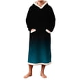 thumbnail image 1 of RXMEKW Gradient Fleece Hooded Robe for Men with Pockets, Long Sleeve Bathrobe for Lounging, Print, 1 of 4