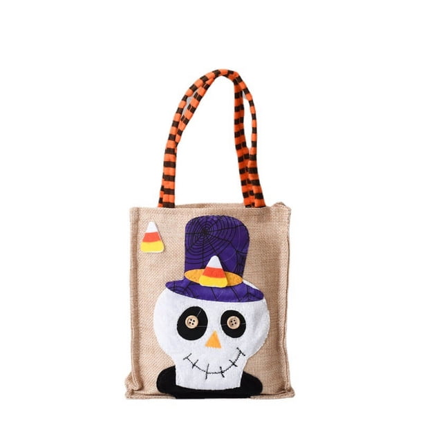 Decoraciones de Halloween, 4 piezas de bolsas de mano de Halloween con asas, regalos de fiesta de Halloween, bolsas no tejidas