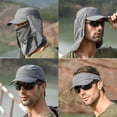 thumbnail image 3 of Men Outdoor Removable Sunscreen Quick Dry Baseball Hat for Climbing Fishing Army Green, 3 of 8