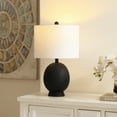 thumbnail image 2 of SAFAVIEH Muse 20 in. Glam Black Resin Table Lamp with White 100% Cotton Shade, 2 of 6