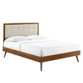 thumbnail image 2 of Modway Willow Twin Wood Platform Bed With Splayed Legs in Walnut Beige, 2 of 10