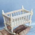 thumbnail image 3 of SPRING PARK Dollhouse Cradles Smooth Kids Gift Wooden Scale 1:12 Dollhouse Cradle Baby Crib for Decor, 3 of 3
