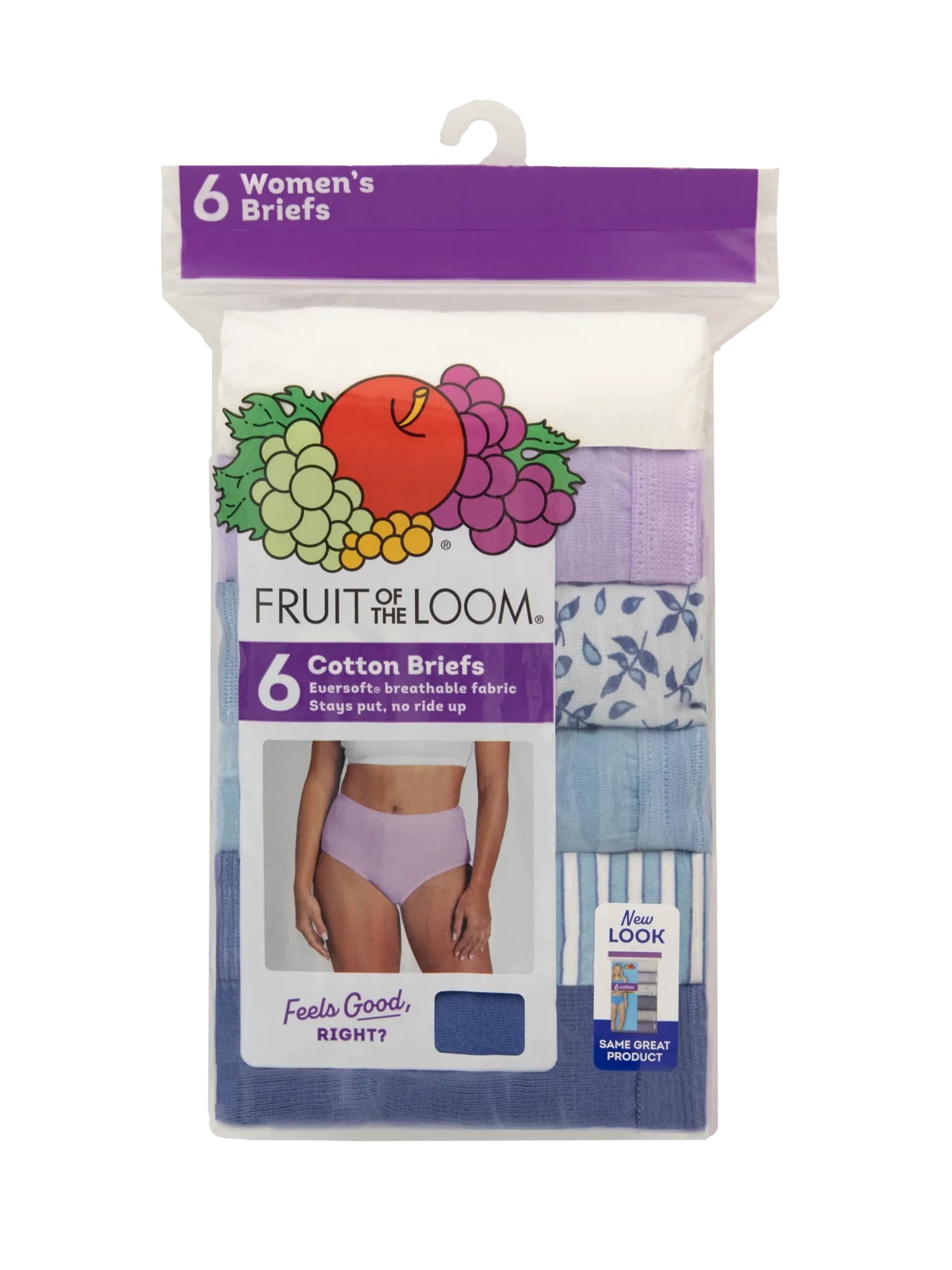 Fruit of the Loom Women's Cotton Brief Underwear, 6-Pack
