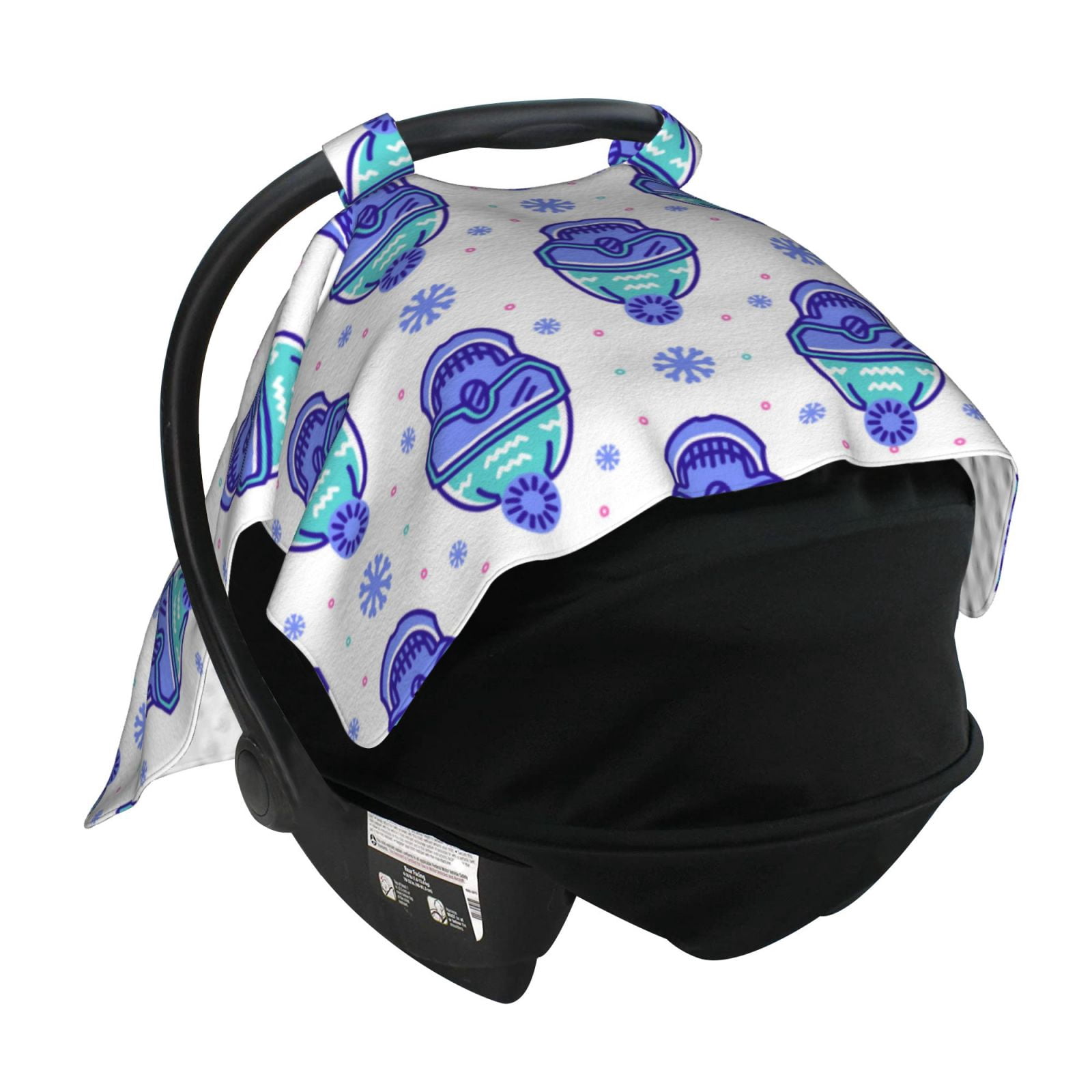 Car Seat Cover Baby - Winter Snowflake Skiing Skull Breathable Infant Car Seat Cover for Baby Carseat, Lightweight Comfort Baby Essentials Must Haves Newborn Stuff for Girl Boy