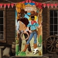 thumbnail image 1 of Decoración para fiestas, diseño western cowboy, accesorios para fotos, 180 x 90 cm, color azul, 1 of 7