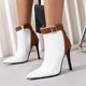 thumbnail image 5 of NECHOLOGY Botas Mujer Adulto Femenino Zapatos Botines mujer Botas de hebilla de con tacones de y cremallera retro con punta en para mujer (White, 7), 5 of 7