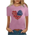 thumbnail image 2 of Brnmxoke Red White and Blue Shirts for Women,Women American Flag Heart Patriotic T-Shirt 4th of July Graphic Tees Shirts USA Flag Star Stripe Tops, 2 of 5