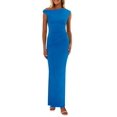 thumbnail image 1 of Vestido largo PRETTYGARDEN para mujer, verano 2025, con un solo hombro, azul, 1 of 9