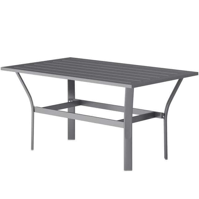 CoSoTower Table d'Appoint Extérieur avec Plateau à Lattes, Table Basse de Patio en Métal pour Jardin, Balcon, Gris Foncé
