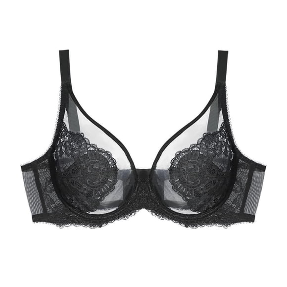 HVOBTTY Women's Comfortable Push Up Bra, Woman The Features of This Thin Bra Are Large Bust Size Small Shape Full Cups Curved Shape and Prevention of Sagging Black, XXL