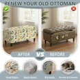 thumbnail image 5 of Jiueut Bee Sunflower Daisy Pattern Ottoman Cover Stretch Rectangular Ottoman Covers Slipcover Rectangle Washable Foot Stool Cover Thick Storage Protector with Elastic Bottom, S, 5 of 7