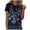 Black, variant on Womens Tops Galaxy Starry Sky Print Round Neck Short Sleeve T Shirts Loose Fit Basic Tees