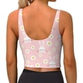 thumbnail image 3 of Xecao Rabbit Sunflower for Sports Bra with Removable Pads, Crop Tank Top Design, Women's Longline Sports Bra - Non-Wired - Small, 3 of 9