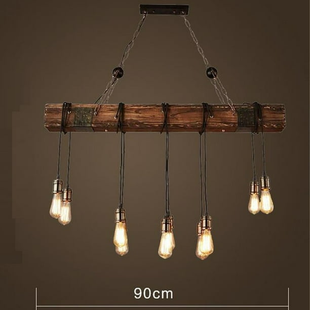 46'' 110V Rustic Farmhouse Furniture Wood Beam Chandelier ...