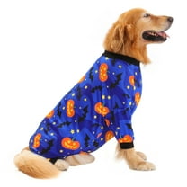 HDE Dog Pajamas One Piece Jumpsuit Lightweight Dog PJs Shirt for S-3XL Dogs Starry Pumpkins L