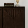 thumbnail image 5 of Mid-Century Modern V-Shape Storage Cabinet, Buffet Cabinet, Narrow Side Cabinet for Living Room/Entryway/Hallway/Kitchen/Coffee Bar (Dark Walnut), 5 of 9