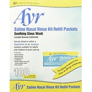 Ayr Saline Nasal Rinse Kit Refill, Soothe Sinus & Allergy Treatment, 100 ct