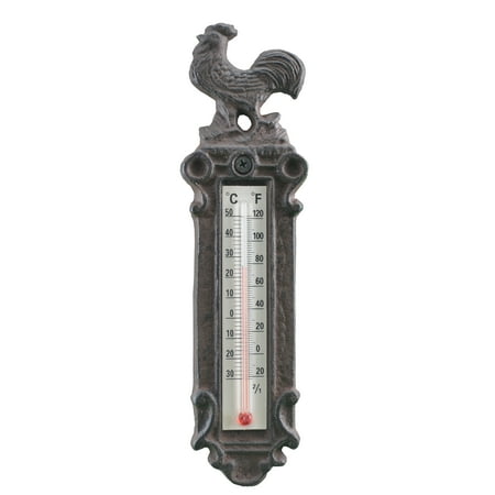Decorative Cast Iron Thermometer - Rooster - 9