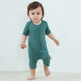 thumbnail image 5 of Avrnliq Green Unisex Kids Zip-Up Romper Ultra-Soft Short Sleeve Tag-Free Diaper-Change Friendly Breathable Kids One-Piece for 0M-18M,Size 0 Month, 5 of 9