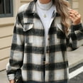 thumbnail image 5 of Sevevn Long Sleeve Tops for Women Women's Casual Lapel Button Pocket Plaid Long Sleeved Shirt Top Jacket Christmas Gift, 5 of 8