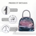thumbnail image 4 of Balery Boat Lighthouse Storm Waves Bolsa de Almuerzo para Mujeres, Caja de Almuerzo, Bolsa de Almuerzo Pequeña Impermeable, Tote de Almuerzo Reutilizable con Gran Capacidad, 4 of 6