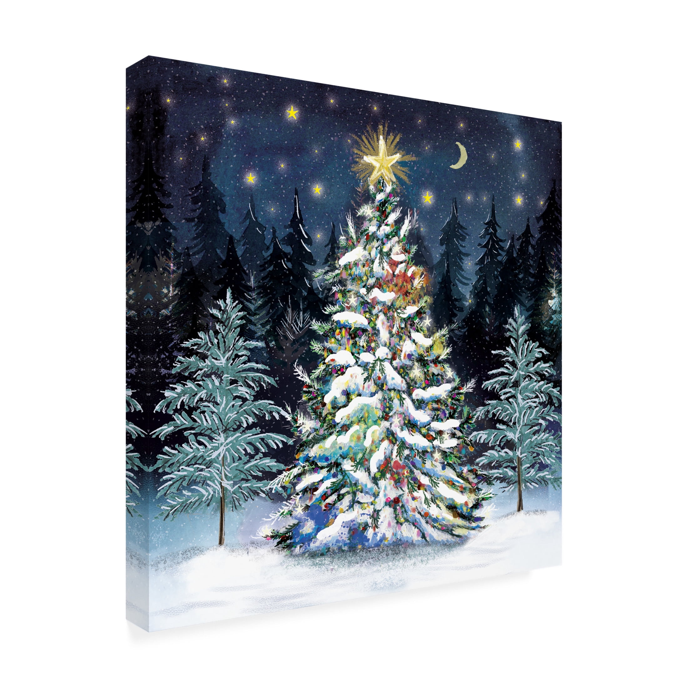 Canvas Wall Art - Paper Dove Co Ltd 'Forest Tree' Wall Art for Living Room, Bedroom, or Office Décor by Trademark Fine Art - 18 x 18 Inches