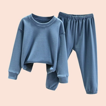 

Levmjia Girl s Long Sleeve Top Pants Sets Winter Girls Clothes Clearance Toddler Baby Boys Girls Solid Color Long Sleeved Thickening Home Wear Clothes Suit 18 Months