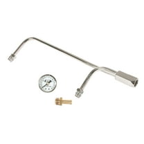 Mr Gasket 1558 3/8'' Chrome Fuel Line with Pressure Gauge for Holley 4160, 3310