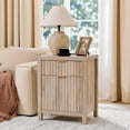 thumbnail image 3 of ARKANTOS Modern Nightstand with Charging Station, Set of 2 Fluted Grooved Bedside Tables, Gray Oak, 3 of 10