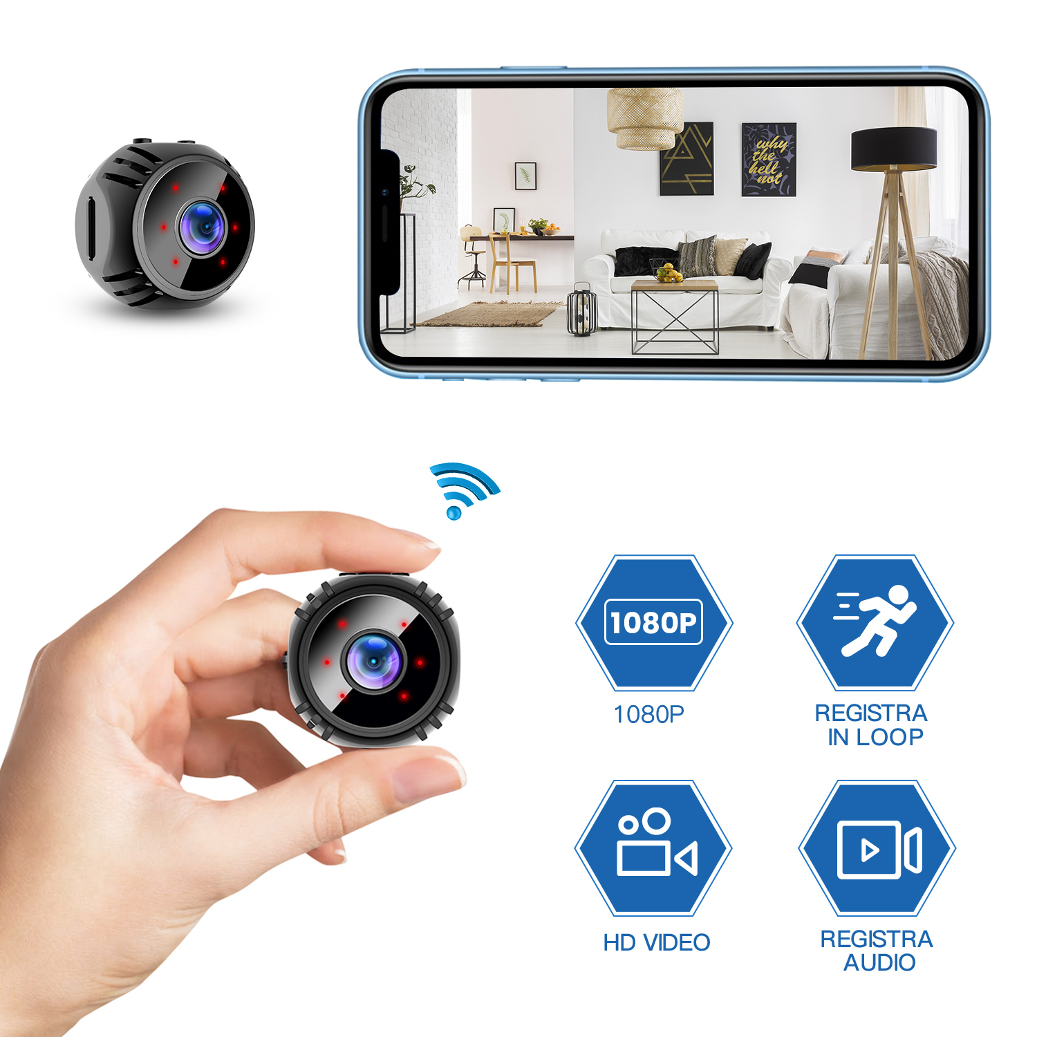 Mini Camera WiFi 2021 Small Wireless Baby Monitor Home Security Surveillance Nanny Cam with Live ...