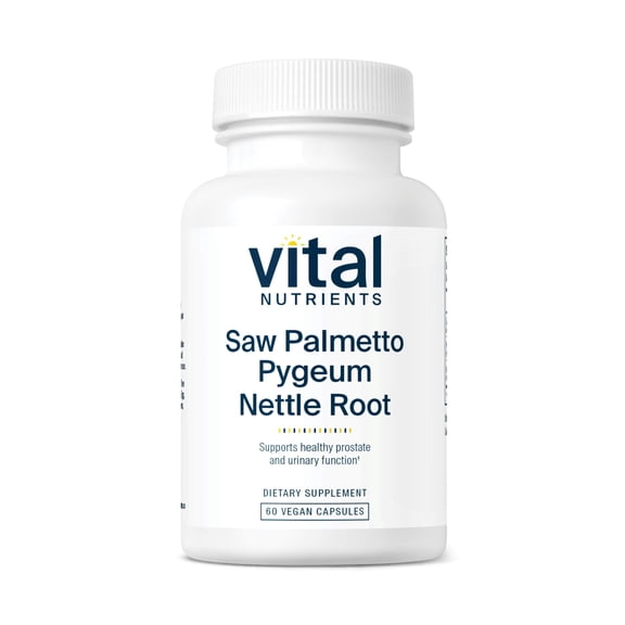 Vital Nutrients Saw Palmetto with Pygeum & Nettle Root - Vegan Saw Palmetto for Men Supports Healthy Prostate Function - Gluten, Dairy, Soy Free - 60 Capsules