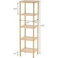 thumbnail image 3 of 5-Tier Bamboo Bathroom Shelf, Bathroom Standing Shelves, Multifunctional Shelving Unit for Living Room Bedroom Kitchen, Natural Color, 3 of 16