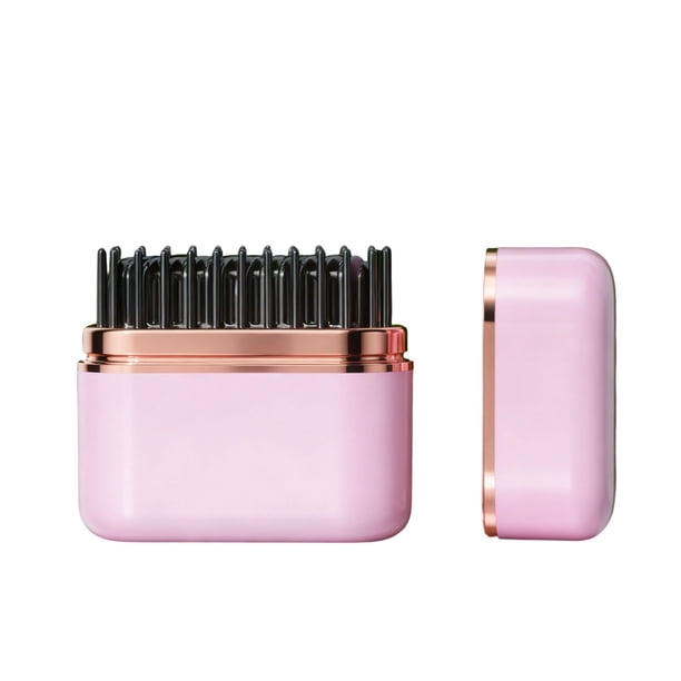 Mini plancha de pelo inalámbrica 2 en 1 con peine, calentamiento rápido en 20 segundos, 2000 mAh, 3 temperaturas, pantalla LED, carga USB-C y protección contra quemaduras, ideal para viajes