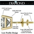 thumbnail image 3 of Princess Diamond Stud Earrings CVD Lab Grown, E-F Color VS-SI, 0.30ctw (0.28ctw to 0.33ctw) 14K Yellow Gold Threaded, 3 of 7